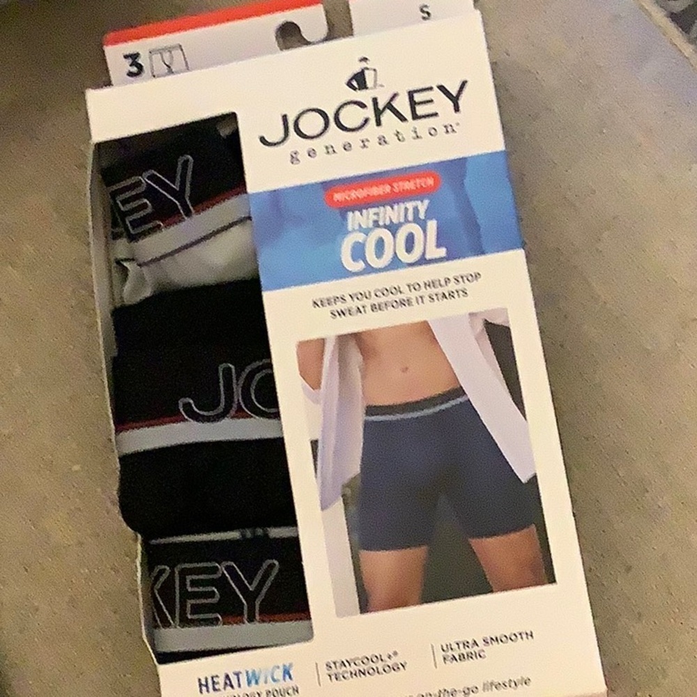 Jockey Generation Infinity Cool Men's Boxer Briefs Sz Small 3 prs NWT